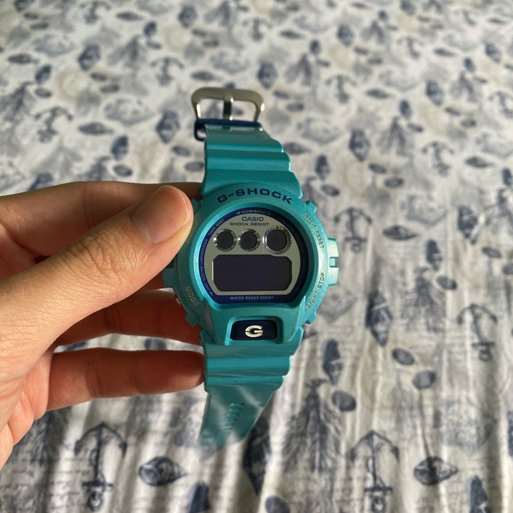 G shock digital watch, tiffany Blue ( no battery)